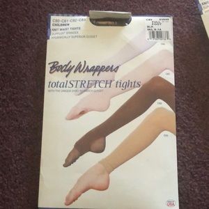 Children’s knit waist tights in black.